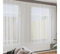 Rideau en Dentelle avec des rideaux Blanc Polyester Rideaux Modernes vidaXL vida