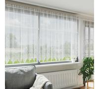 Rideau en Dentelle avec des rideaux Blanc Polyester Décor Rideaux d'Été vidaXL v