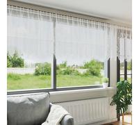 Rideau en dentelle floral - vidaXL - 120x400 cm - Blanc - Polyester - Filtrant la lumière - Installation flexible