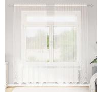 Rideau en Dentelle avec des rideaux Blanc Polyester Rideaux Modernes vidaXL vida