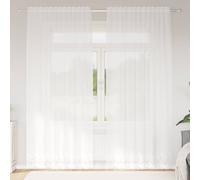 Rideau en Dentelle avec des rideaux Blanc Polyester Rideaux Modernes vidaXL vida