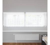 Rideau en Dentelle avec des rideaux Blanc Polyester Traitement fenêtre vidaXL vi