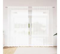 Rideau en Dentelle avec des rideaux Blanc Polyester Rideaux Modernes vidaXL vida