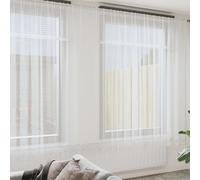 Rideau en Dentelle avec des rideaux Blanc Polyester Rideaux Modernes vidaXL vida