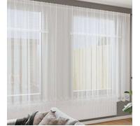 Rideau en Dentelle avec des rideaux Blanc Polyester Décor Rideaux d'Été vidaXL v