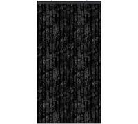 Rideau en duvet - 80 x 185 cm - Bandes unies - Noir - Protection contre les insectes et les regards indiscrets - Pour votre porte de balcon et de terrasse - Plusieurs couleurs