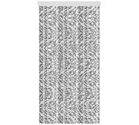 Rideau en duvet - 80 x 185 cm - Gris clair chiné/Blanc - Protection contre les insectes et les regards indiscrets - Pour votre porte de balcon et de terrasse - Plusieurs couleurs