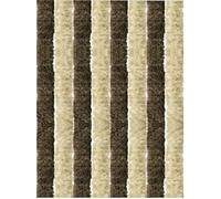 Rideau en duvet - 80 x 200 cm - Bandes unies - Beige/Marron - Protection contre les insectes et les regards indiscrets - Pour votre porte de balcon et de terrasse - Plusieurs couleurs