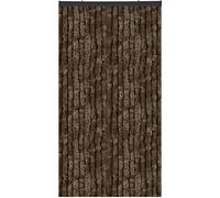 Rideau en duvet - 80 x 200 cm - Bandes unies - Marron - Protection contre les insectes et les regards indiscrets - Pour votre porte de balcon et de terrasse - Plusieurs couleurs