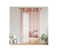 Rideau en fils 2 pcs 140 x 250 cm multicolore, rideau à franges, rideau à passe-tringle, rideau à franges à fils, 4102038