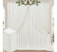 Rideau en ivoire de 3x12 m pour décors, arrière-plan de fête, mariage - Fond en polyester champagne pour anniversaire, baby shower, baptême, douche de mariée - Htper