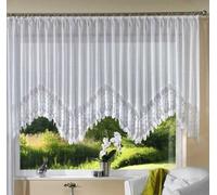 Rideau en Jacquard Cousu avec Galon fronceur, Facile d'entretien, sans Chlore, 145 x 450 cm, 13114