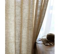 Rideau en lin tulle pour salon chambre couleur unie coton lin rideau tulle