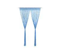 vidaXL Rideau en macramé Bleu 140x240 cm Coton Bleu G
