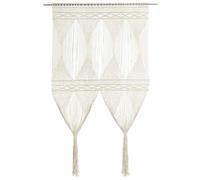 Rideau en macramé en coton 140 x 240 cm avec cordon de serrage, brise-vue, séparateur de pièce, rideau pour salon, chambre à coucher, cuisine, foulard décoratif, fait à la main, lavable, décoration