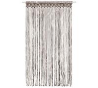 Rideau en macramé taupe - 140 x 240 cm - En coton - Avec passants - Séparateur de pièce et brise-vue - Pour salon, chambre à coucher, cuisine - Décoration moderne et occultant