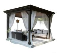 Rideau en maille de polyester avec passe-tringle pour extérieur, terrasse, pergola, tonnelle, conçu pour porche, arrière-cour et jardin (300 cm, blanc)