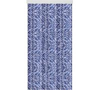 Rideau en peluche 160x220 cm Bleu chiné - blanc - argenté