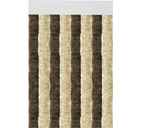 Rideau en peluche 80x200 cm rayures unies beige - marron