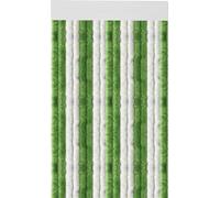 Rideau en peluche 90x200 rayures unies vert - blanc