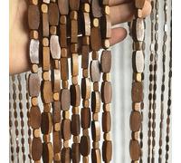 Rideau en Perles De Bambou, Rideau De Porte Perles Fait Main, Rideau De Séparation Suspendu Rideau Décoratif for Décoration Salon Chambre Bureau(Brun,90x210cm)