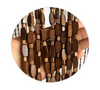 Rideau en perles de bois fait à la main pour porte - Cloison moustiquaire pour décoration d'intérieur vintage, séparateur mural à suspendre, 90 x 190 cm avec 50 brins, idéal pour l'intimité et le