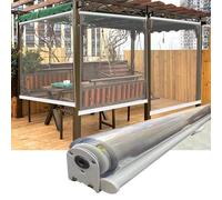Rideau en plastique transparent imperméable enroulable pour extérieur, résistant à la poussière et facile à installer pour balcon, terrasse, jardin, magasin, hôtel, bureau