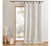 Rideau en tissu polylin à pattes avec anneaux - Effet cuir Lin 140x260 cm