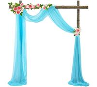 Rideau en Tulle pour Photo Mariage,décoration en Tulle,Motif d'arc Mariage,Rideau Main Libre,cantonnière décorative pour fête prénatale,fête,Mariage,Arche Portail cérémonie,70 x 550 cm,Bleu