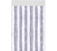 Rideau en velours 120x220 rayures unies gris clair - blanc