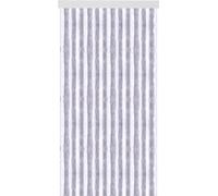 Rideau en velours 80x185 cm rayures unies gris clair - blanc