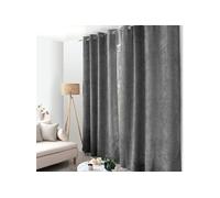 Rideau en Velours Chenillé "Kamala" 140x240cm Gris Foncé