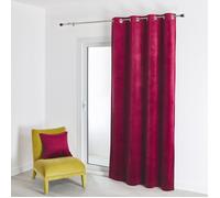 Rideau en velours feutré uni Bordeaux 135x260 cm