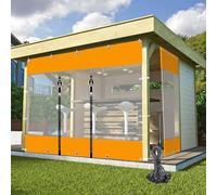 Rideau en Vinyle Transparent avec Bâche Pel D Porte Zippée, Gazebo Robuste De 0,5 Mm Patio Elosure avec œillets, Cordon élastique, Clear, 9.84x6.56'/3x2m