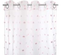 Rideau enfant "Pompoms" - blanc et rose 140 × 240 cm - Atmosphera créateur d'intérieur