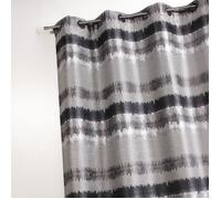 Rideau ethnique en jacquard à rayures horizontales Gris clair 140x260 cm