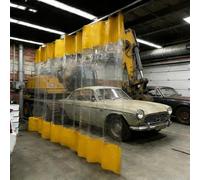 Rideau Exterieur Impermeable Coulissant Rideau Séparateur Jaune avec Rail, Panneau en Vinyle à Isolation Thermique pour Atelier d'Usine Garage Baie de Lavage, Facile Nettoyer(W7xH2.8m/23x9ft)