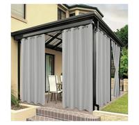 Rideau Exterieur Rideaux en Polyester imperméables, Coupe-Vent et résistants aux UV for terrasse, Porche, pergola, terrasse, Rideaux d'intimité Multi-Tailles(Light Grey,W60xH140cm)