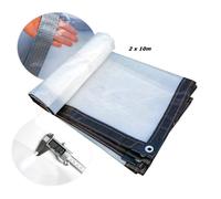 Rideau Exterieur Terrasse Bache Pergola Transparente Rideau PVC Garage Bâche Transparente Verre,Peut Être Personnalisé,2x10m