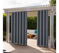 Rideau Exterieur Terrasse,imperméables,Coupe-Vent,Rideau Pergola Extérieur Occultants à Double œillet à Isolation Thermique pour tonnelle de Porte de Jardin,Gris foncé,1 pièce|132x274cm(LxH)