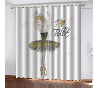 Rideau Fenetre Occultant Chambre Enfant Fille Garcon Ado Adulte Cuisine Salon Impression De Danseuse 140X160Cm Rideau Occultant Isolant Thermique Anti Chaleur Lot De 2 Rideaux Et Draperies Intérieurs