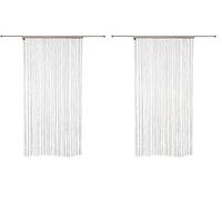 Rideau Fil Beige Lin 90 x 200 cm - Atmosphera (Lot de 2)