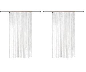 Rideau Fil Beige Lin 90 x 200 cm - Atmosphera (Lot de 2)