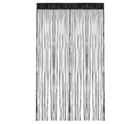 Rideau Fil Porte 100x200 cm Rideaux de Porte Anti Mouches, Rideau Décoratif Séparateur de Pièce, Rideaux de Franges Noir pour Balcon, Chambre, Mariage, Café, Restaurant