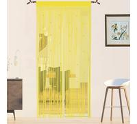 Rideau Fil Rideau De Porte en Perles Rideaux Mouche pour Porte Exterieur Moustiquaire Rideau Anti Mouches Exterieur Cloison De Séparation De Pièces (Jaune 90x200cm)