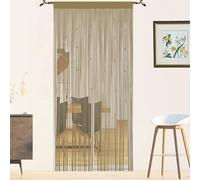 Rideau Fil Rideau De Porte en Perles Rideaux Mouche pour Porte Exterieur Moustiquaire Rideau Anti Mouches Exterieur Cloison De Séparation De Pièces (Ecru 90x200cm)