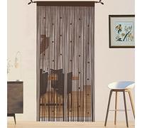 Rideau Fil Rideau De Porte en Perles Rideaux Mouche pour Porte Exterieur Moustiquaire Rideau Anti Mouches Exterieur Cloison De Séparation De Pièces (café 90x200cm)