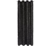 Rideau fini Marion 140x250 noir sur une boucle Eurofirany