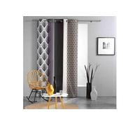 Douceur d'Intérieur Rideau à œillets Galileo Polyester imprimé 140 x 260 cm Noir