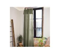 Rideau gaze de coton ajustable 140x300 cm kaki